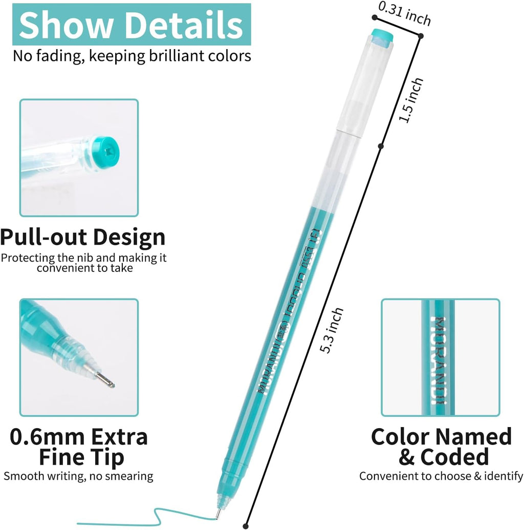 Gel Pens For Coloring, 18 Pack Colored Pens for Black Paper & White Paper, 0.6MM Fine Point Pens for Coloring, Writing, Drawing, Journaling, Note Taking, School, Office, Home