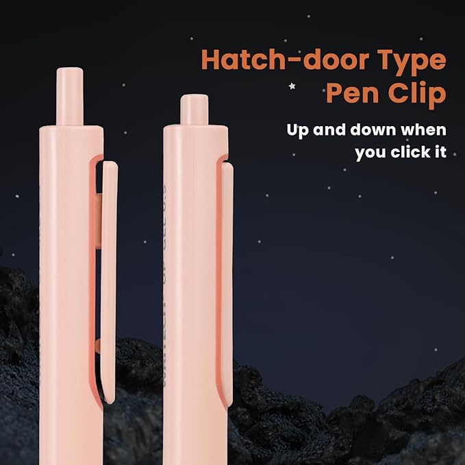 WRITECH Gel Pens Black Ink: Fine Point 0.5mm Retractable Pen 4ct No Smear for Journaling Smooth Writing Silent Click Up-Gel Pen Set