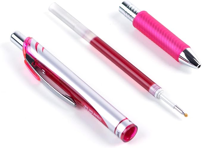 Pentel Refill Ink For EnerGel and Lancelot Gel Pen, (0.7mm) Metal Tip, Pink Ink, Pack of 12 (LR7-P)