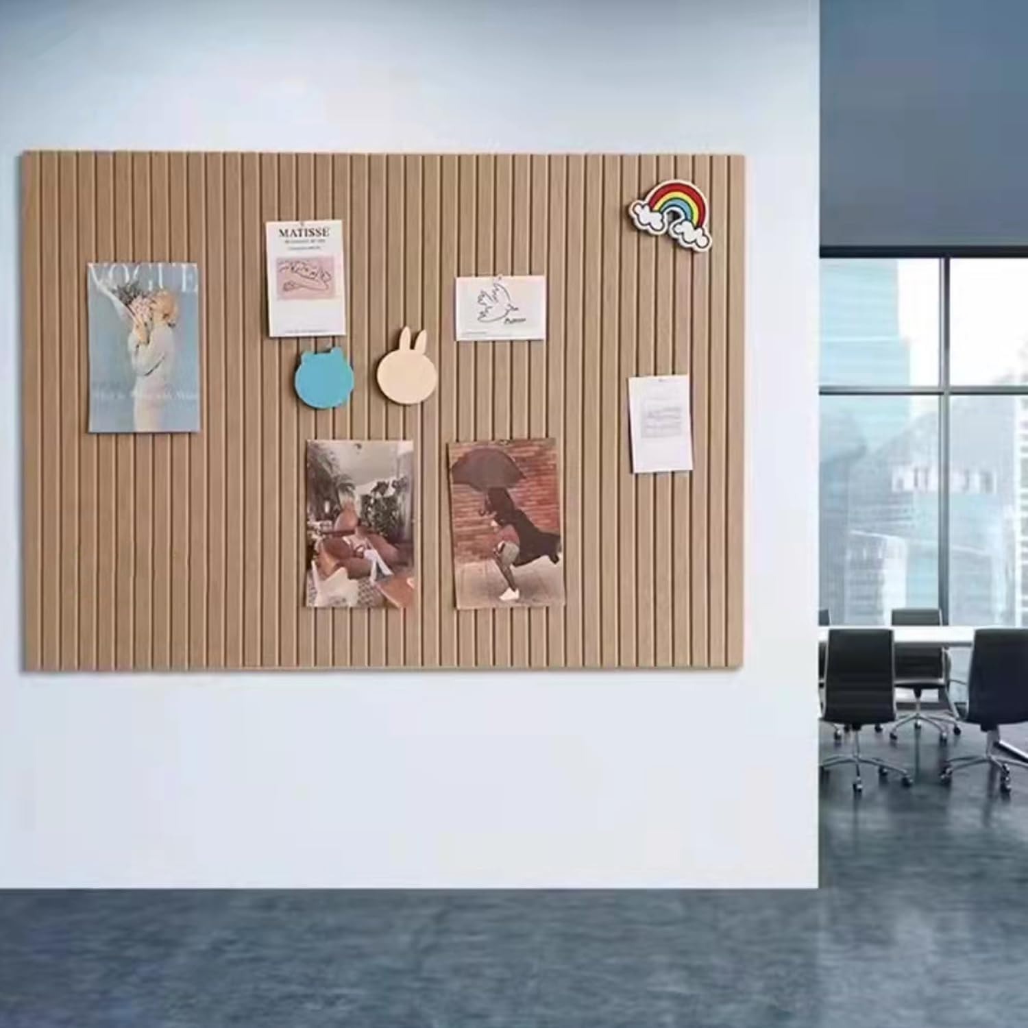 KEYIDE 8Pack 12"x12" Bulletin Boards for Walls, Push Pin Board for Office, Cork Board Alternative for Office, School Slat Wall Paneling (Grey)