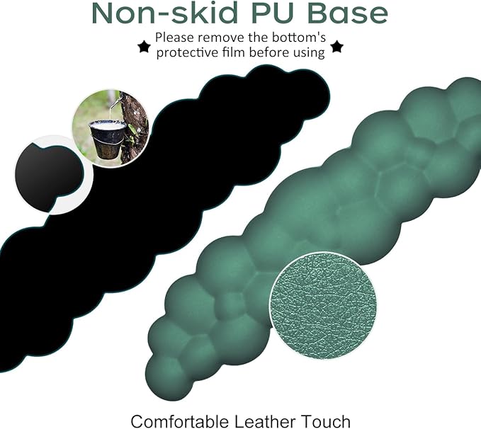 JIKIOU Upgrade Leather Cloud Keyboard Wrist Rest, Cloud Wrist Rest with Non-Slip PU Base, Comfortable Memory Foam Wrist Rest for Computer Laptop Mac Gaming Office and Pain Relief Christmas Wish Gift