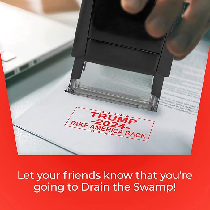 Trump 2024 Sticker - American Political Rubber Stamp with Ink Pads for Rubber Stamps- Rubber Stamps Custom, Rubber Stamps, Red Ink - Patriotic Trump Imprint