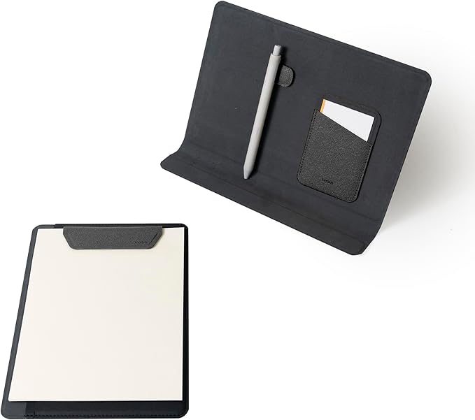 LHiDS Creative Folio Lite 2.0 with Stand, Business Portfolio Resume, 3-in-1 Padfolio with Magnetic Accessories, Work as Notebook Cover, Clipboard, Organizing Board for Home and Office (Black, A5)