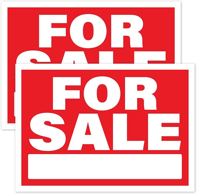 For Sale Signs for Vehicles Sticker 2pcs | Self Stick On For Sale Sign for Car Window, Business, Owner | Outdoor Weatherproof Vinyl Sticker Signs, 10" x 7"