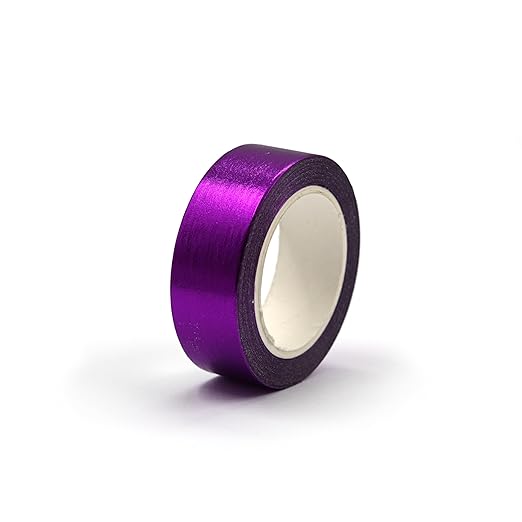Purple foil washi tape for wall Decorative tape for crafts Washy-tape Mirror tape Purple strips for wall decor Purple duct tape Metallic washi tape Self Adhesive Masking Tape 0.59in x33FT (Purple)