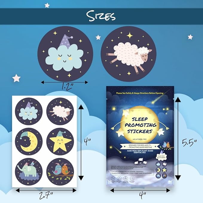 Sleep Patches for Kids and Adults - 60 Natural Essential Oils Sleep Aid Patches, Sleeping Patch for Kids & Adults, Sleep aid for Kids, Sleep Stickers, Sleeping Stickers, No Melatonin Sleep Aid