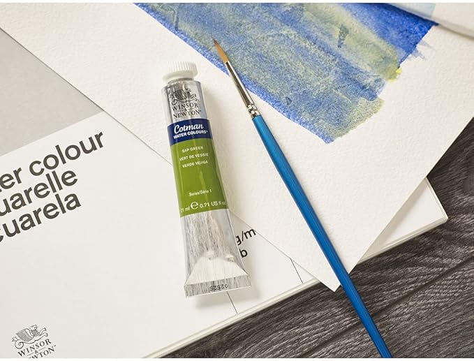 Winsor & Newton Cotman Short Handle Brushes, Set of 7, (Round 1 & 6, Rigger 2, Filbert 1/4", One Stroke 3/8", Angled 1/8", Fan 2)