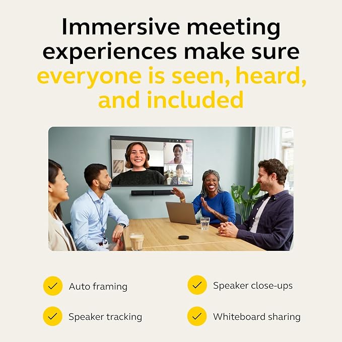 Jabra PanaCast 50 – Intelligent 180° Panoramic-4K Meeting Room Video Camera – Inclusive Video Conferencing Camera with Full Room Coverage, Easy to Set-Up Wide Angle Webcam with Microphones - Grey