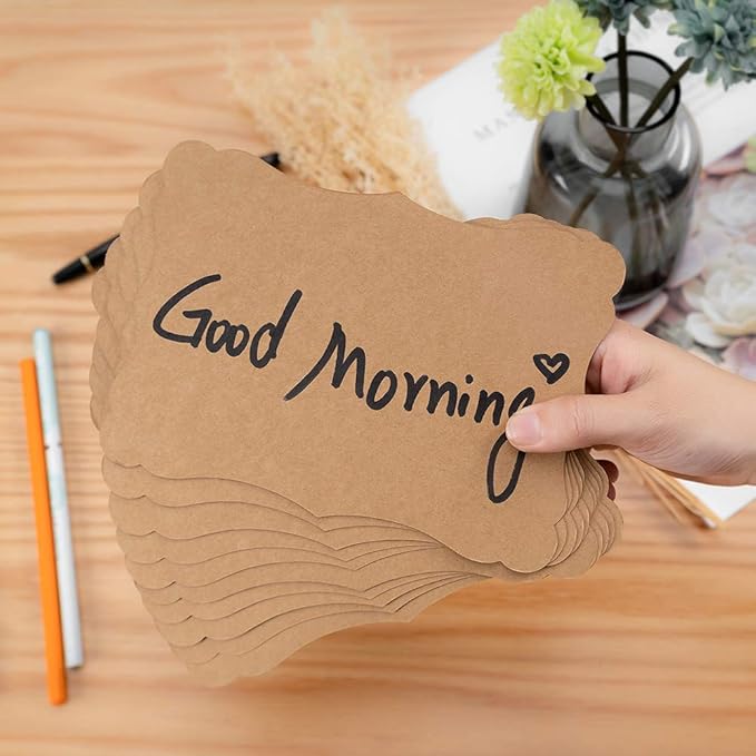 50 Pack Blank Kraft Cards Cardstock Thick Paper Brown Greeting Cards for DIY Gift Card Menus, Baby Shower and Wedding Invitations (Kraft Color, 5x7IN)