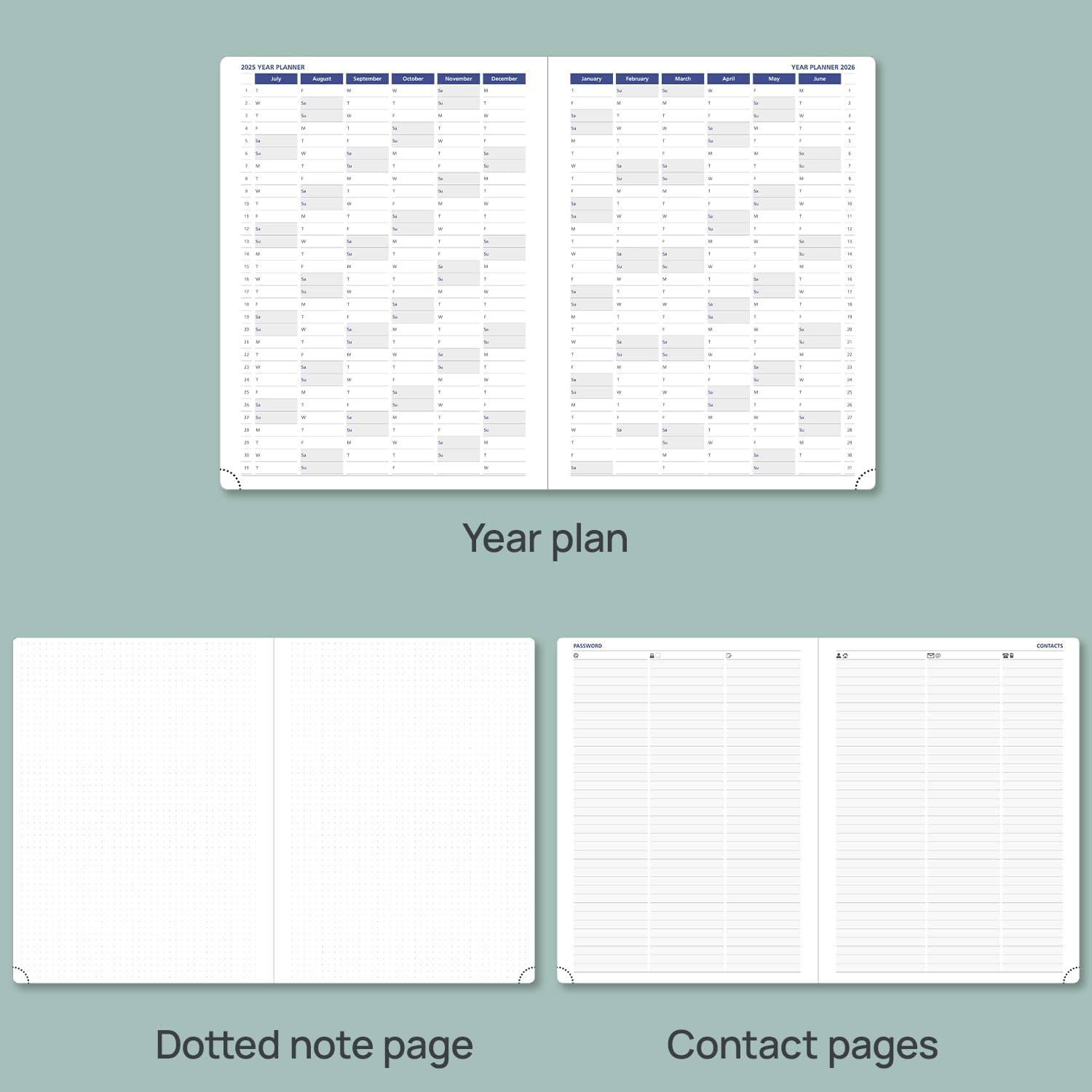POPRUN Monthly Planner 2025-2026, 8.5'' x 11.25'', 13-Monthly Calendar (July 2025-July 2026) 15-Minute Hourly Appointment Book with Stair Tabs, Soft Cover, 100GSM Paper - Claret