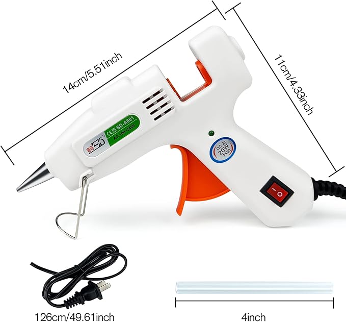 Mini hot glue gun Kit with 30 Glue Sticks, Hot Melt, High Temp for School Crafts DIY Arts and Quick Home Repairs (Orange Glue Gun)