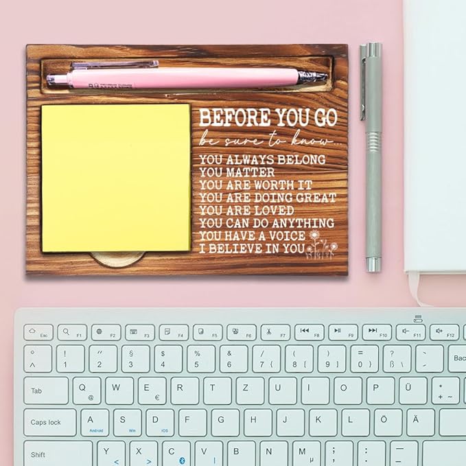 Inspirational Positive Affirmation Gift for Him Her, Before You Go Affirmation Decor, Positive Gift, Mental Health for Home School Counseling Office Treatment Self-Stick Note Pad Holders-DW42