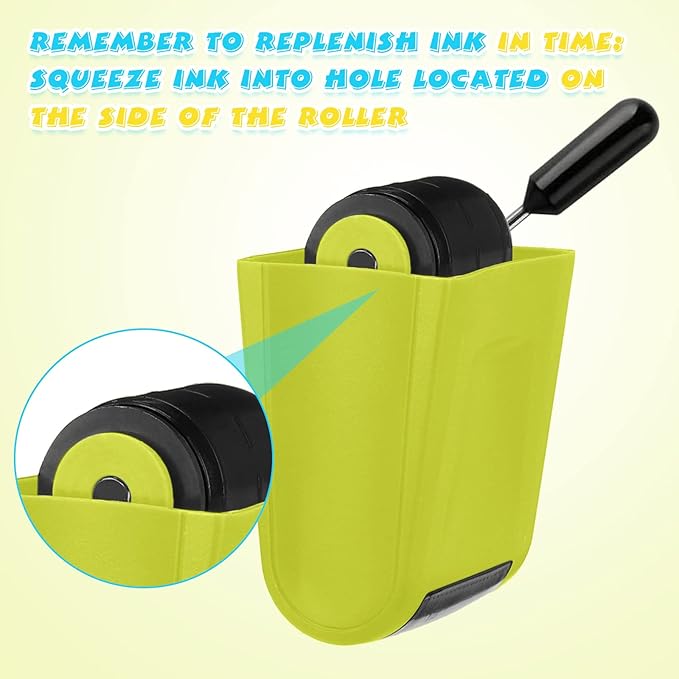 Sherr 2 Handwriting Line Stamp Roller Dashed Handwriting Lines Practice Roller Stamp for Kids, Teachers Kindergarten Education Classroom Back to School Need(2.72 x 2.44 x 1.54 Inch,Green)