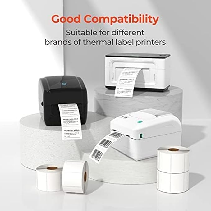 2"x1" Direct Thermal Labels, Barcode Address Shipping Thermal Label Stickers, White Thermal Printer Labels for UPC (1000 Labels/ 1roll, 6 roll, 2"x1")