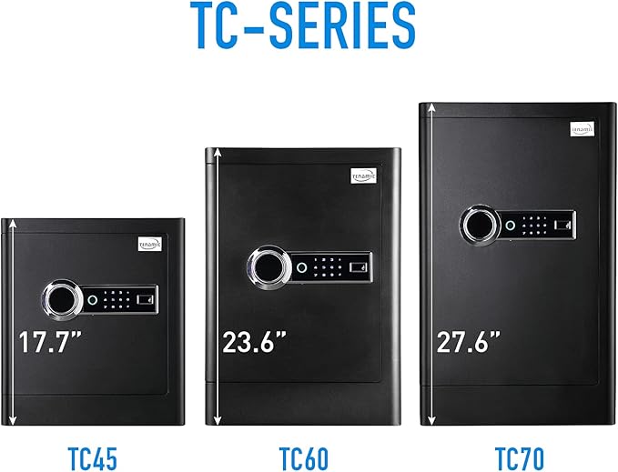 Tenamic Deluxe Biometric Fingerprint Safe Box Smart Touch Screen Fireproof Safe for Home Office Hotel 3.83 Cubic