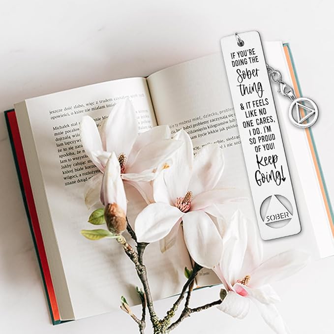 Sobriety Gift for Women Men, Proud of You Sobriety Bookmark, Alcoholics Addiction Stay Clean and Sober Bookmark, Inspirational Christmas Graduation Gifts-DB12