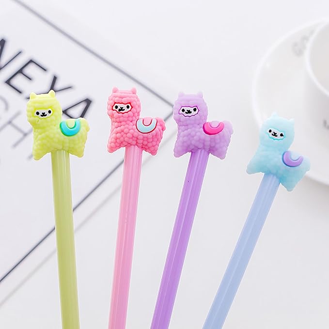 YYaaloa 28pcs Alpaca Shaped Gel Ink Pens 0.5 mm Black Ink Novelty Pens for Child, Women Coworkers Kids Office School Home Wedding Bridal Shower Gifts Party Supplies (alpaca shaped 28pcs)