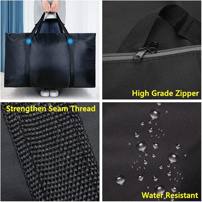 Extra Large Storage Bag for Moving Travel Bag Waterproof Large Moving Bag with Double Zippers and Reinforced Handles Large Capacity Duffle Bag for Moving Traveling Home Storage Packing