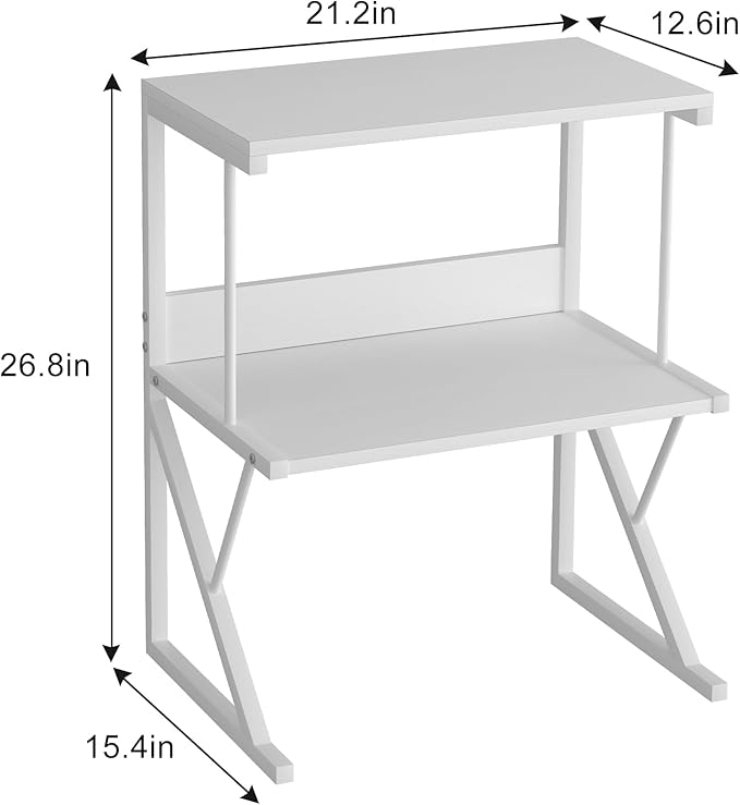 Printer StandAboxoo Printer Stand for Desk, Desktop Printer Shelf Large Printer Stands 3 Tiers Multi-Purpose Desk Office Organization Shelves for Home Office Printer Fax Book, White