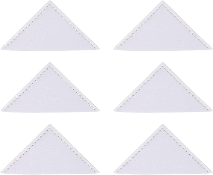 uxcell 6Pcs Leather Square Bookmarks, Corner Bookmarks Book Marks Page Markers Cute Page Clip for Men Women Teacher Reader Book Lover Writers (White)