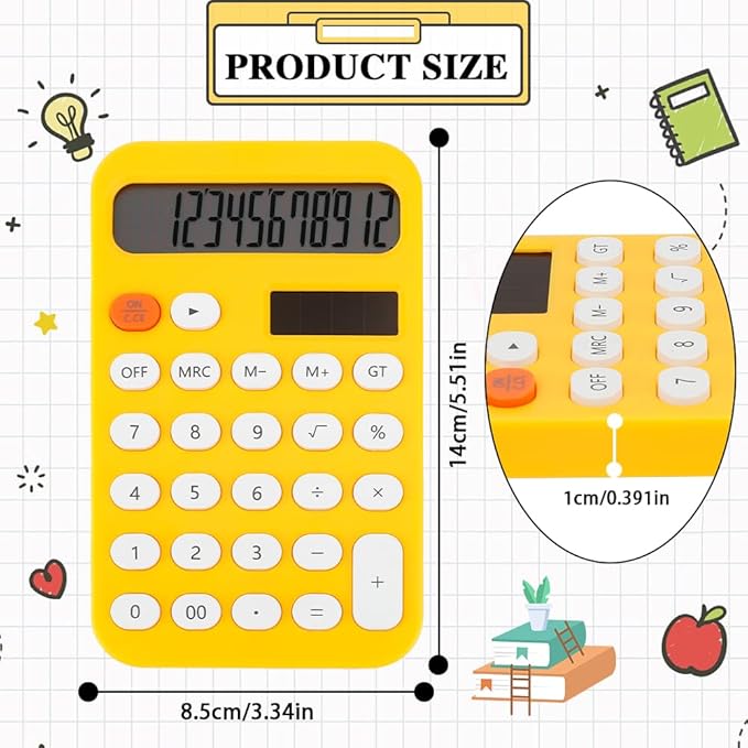 Basic Calculator Calculator Small Mini Calculator Calculator for School School Supplies 4 Function Calculator Cute School Supplies for Girls Simple Calculator Financial Calculator Solar Calculator
