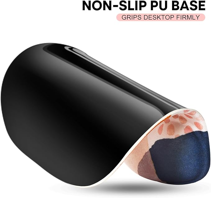 JIKIOU Mouse Pad, 2 Pack Ergonomic Mouse Pads with Comfortable Gel Wrist Rest Support and Lycra Cloth, Non-Slip PU Base for Easy Typing Pain Relief Durable and Easy to Clean Small Boho