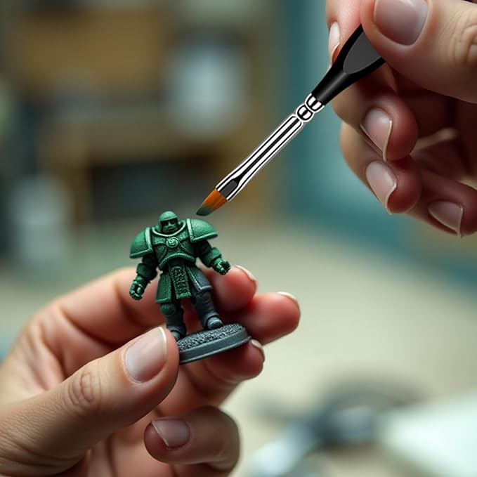 6Pcs Micro Paint Brushes Set with Triangular Handles - for Acrylics, Oils, Watercolors & Paint by Number, Citadel, Figurine, 40k，Mandala Painting（2PACK）(Black)