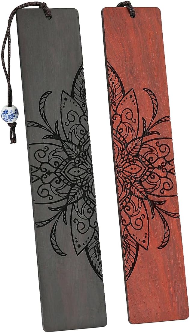 Vantage Mandala Bookmarks Wood Bookmarks for Women Book Markers for Reading (Leaf Mandala)