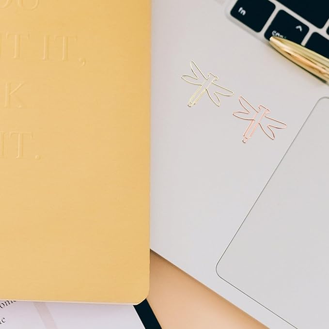 NUOBESTY 20pcs Gold File folders Decorative folders Work Folder Gold Paper Clips Decorative File folders Decorative Paper Clips Gold paperclips File Clips Unique Zinc Alloy Office Decorate