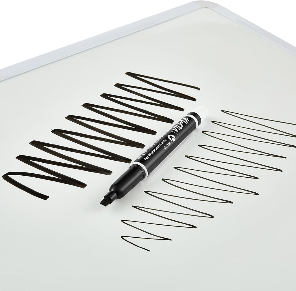 VILMA 90 Pack Black Whiteboard Markers, Dry Erase Markers with Chisel Tip, Bulk Classroom Office Supplies for White Board, School, Teachers, Kids, Non-Toxic, Low Odor