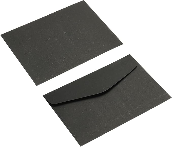 PATIKIL Mini Envelopes, 100 Pack Paper Blank Small Items Storage Business Card Holder for Greeting Note Party, Black