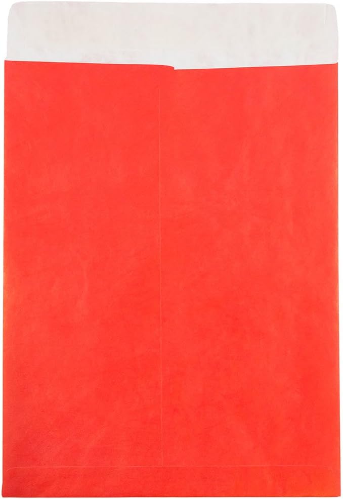 JAM PAPER Tyvek Tear-Proof Open End Catalog Envelopes - 10 x 13 - Red - 25/Pack