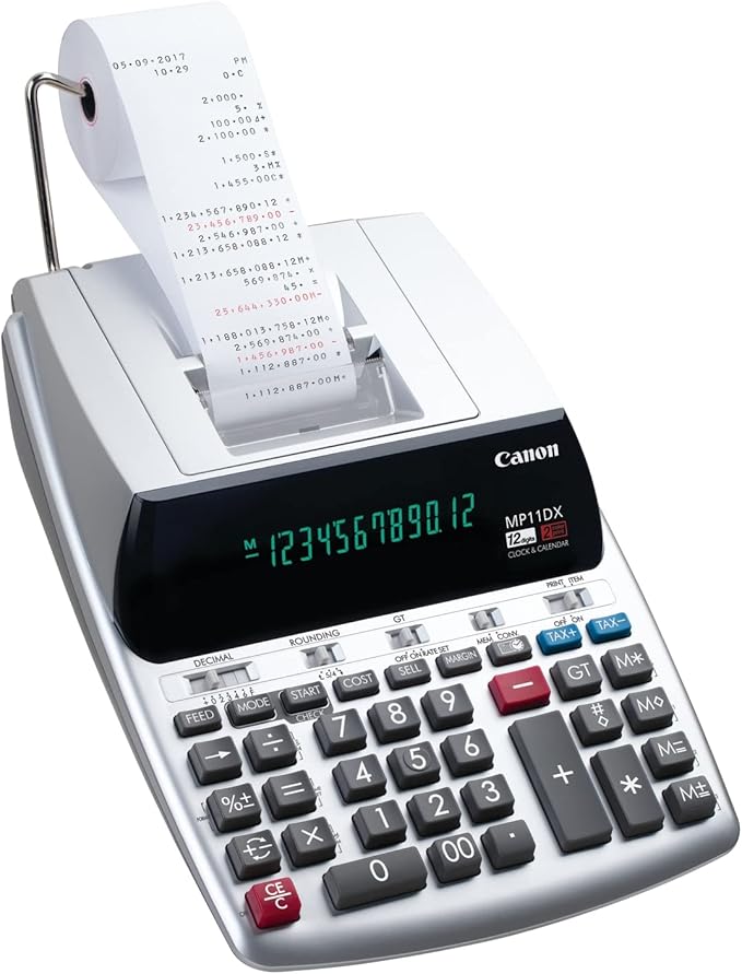 Canon Office Products 2198C001 Canon MP11DX-2 Desktop Printing Calculator with Currency Conversion, Clock and Calendar