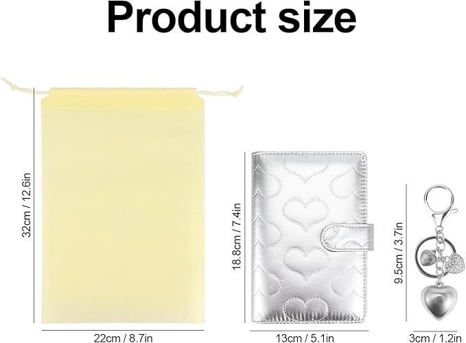 A6 PU Leather Cotton-Padded Binder 6-Ring Notebook Binder Cover with Silver Keychain for A6 Filler Paper, Refillable A6 Personal Planner Budget Binder with Magnetic Buckle Closure