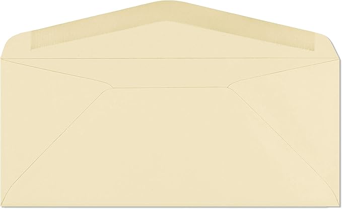EnDoc #9 Colored Envelopes - 100 Pack - Cream Pastel Color 3 7/8 x 8 7/8 envelope, Letter Size, For Home, Offices, Holiday, Invoices and Mailings