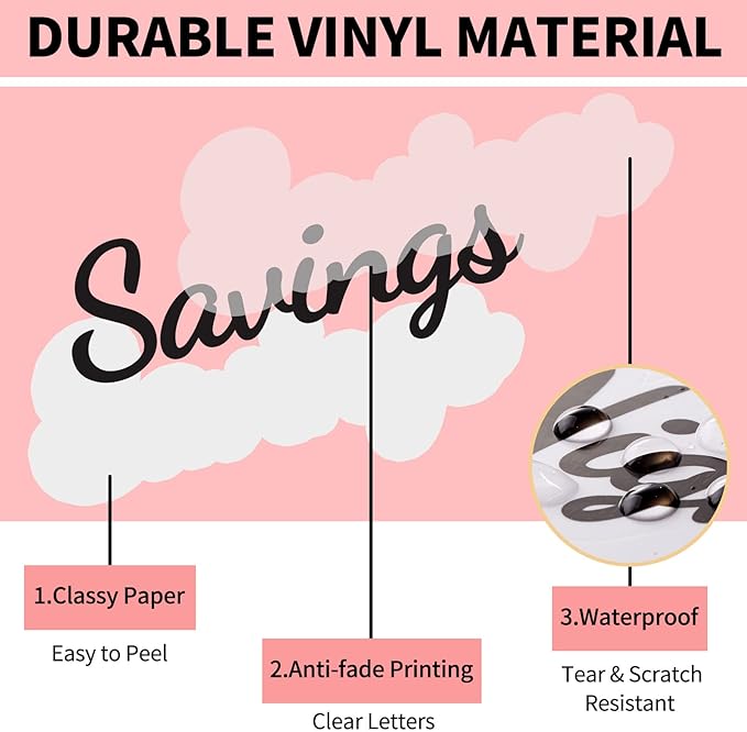 80 Cash Envelope Label Stickers - Black Bold Budget Binder List Labels for Monthly Finance Planner & A6 Cash Binder, Budgeting Category Clear Stickers for Budget Wallet, Money Coupon Organizer