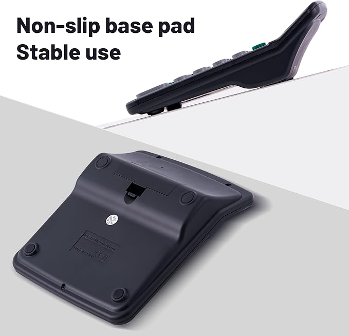 Golcellia Calculators Desktop, Black Calculator, Cute Calculator 12 Digit Desk Calculator Large Display, Dual Power Solar Battery, Office Home School Supplies for Adults & Students