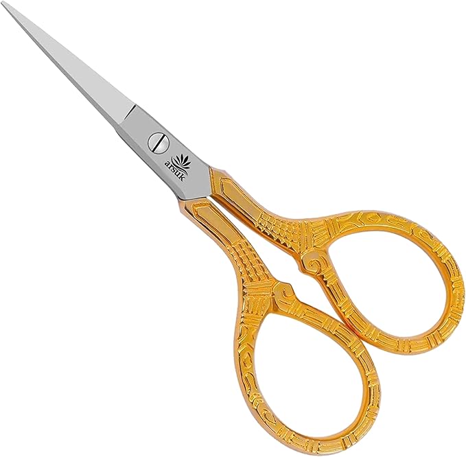 Embroidery Scissors Sewing Sharp Shears Fabric Crafting Scissor for Threading Art Home Crafts, Office Work, Stainless Steel Vintage Stork Style Safety Needlework Cross-Stitch Tailor Scissors
