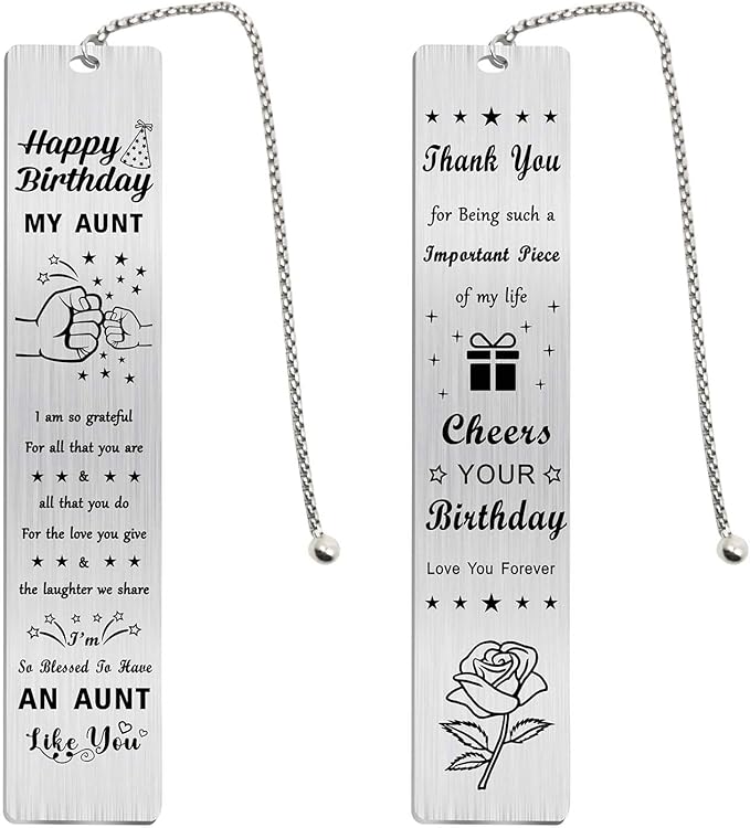Happy Birthday Aunt Bookmark, Aunt Birthday Gifts, Aunt Birthday Decorations from Niece