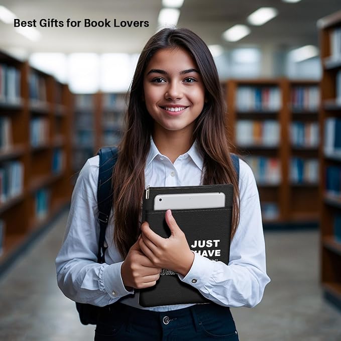 Book Themed Gifts Waterproof Book Sleeve Book Pouch Feminism Equality Rights Reading Gifts for Women Daughter Book Covers for Paperbacks Book Accessories Book Protector with Zipper and Front Pocket