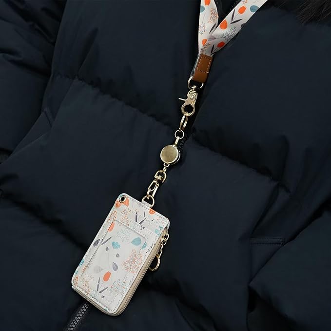 Badge Holder Retractable Clip, Metal Badge Reel Retractable Keychain Carabiner Badge Clip ID Badge Holders with Retractable Cord, 2 Pack (Black,Rose Gold)