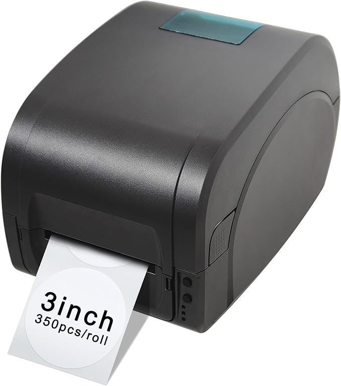 Hybsk 3 inch Circle Color Direct Thermal Stickers Shipping Labels for Barcodes,Name Tag,DIY Logo Design,QR Code,Inventory-350 pcs (3 inch,White)