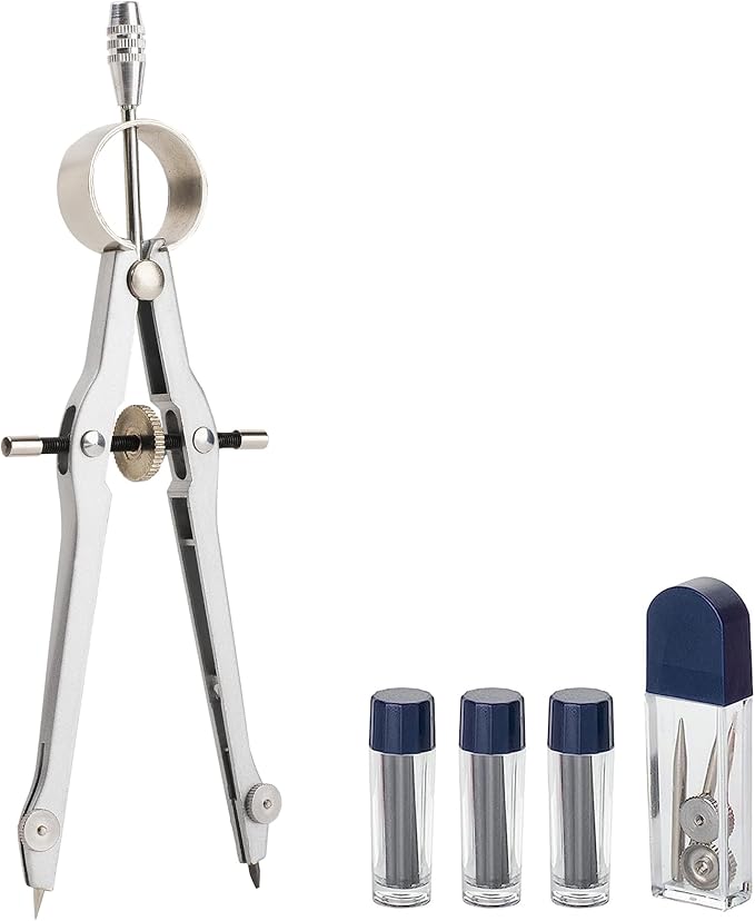 Mr. Pen- Professional Compass for Geometry, Extra Lead, Metal Compass, Compass, Compass Drawing Tool, Drawing Compass, Drafting Compass, Compass for Students, Compass for Woodworking, Compass Geometry