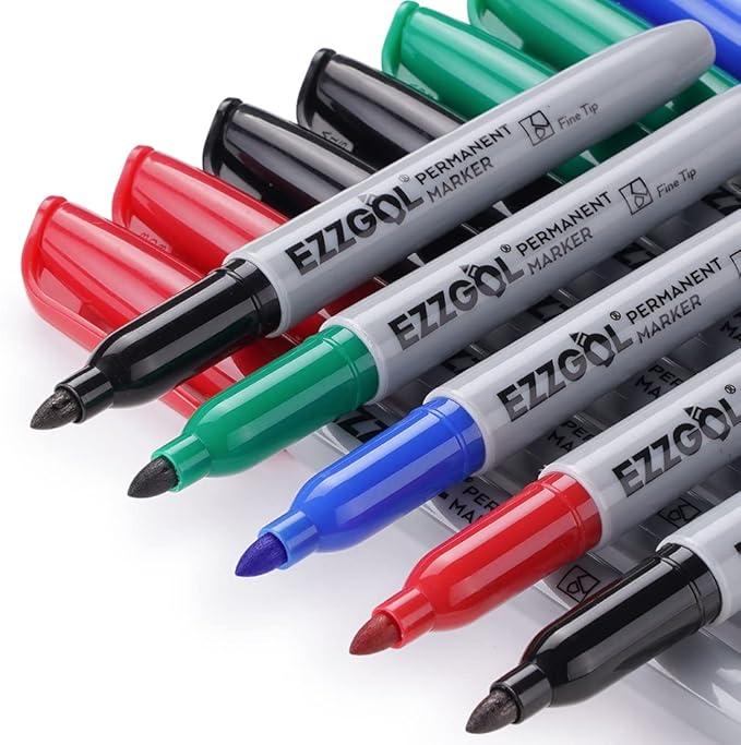 Permanent Markers Bulk, Permanent Marker Bulk Pack of 72, 4 Assorted Colors, Fine Point Permanent Markers For Kids and Adult Coloring as Office, School Supplies