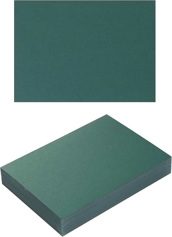 100 Pack Thick Paper Cardstock Blank Heavy Cards Stock for Invitations, Greeting Cards Making, Postcards, Photos, 250GSM Thick Paper (Dark Green, 5x7 inches)
