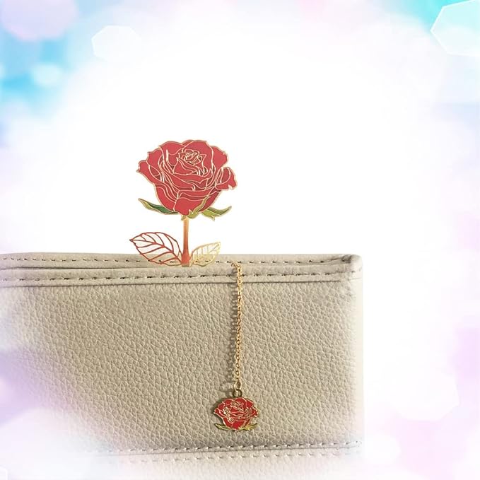 Bookmarks for Book Lovers Book Marks for Reading Women Birthday Graduation Christmas Gifts for Her Cute Metal Bookmark Book Markers Stocking Stuffers for Teens (Rose)