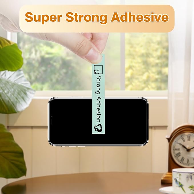 Phomemo D30 Continuous Color Label Paper 0.59"*23.62" (15mm X 6m), Black on Mint Green, Light Orange, Lavender Purple, Compatible for D30 D35 Q30 Label Maker, Thermal Printing Inkless & Clean