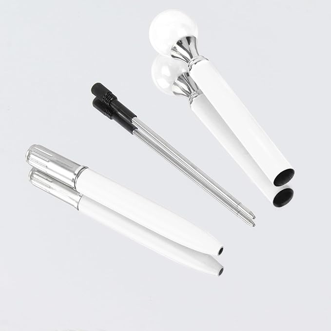 6 Pieces False Pearl Decoration Twist Metal Ballpoint Pen Ball Pen 1.0 MM Black Ink