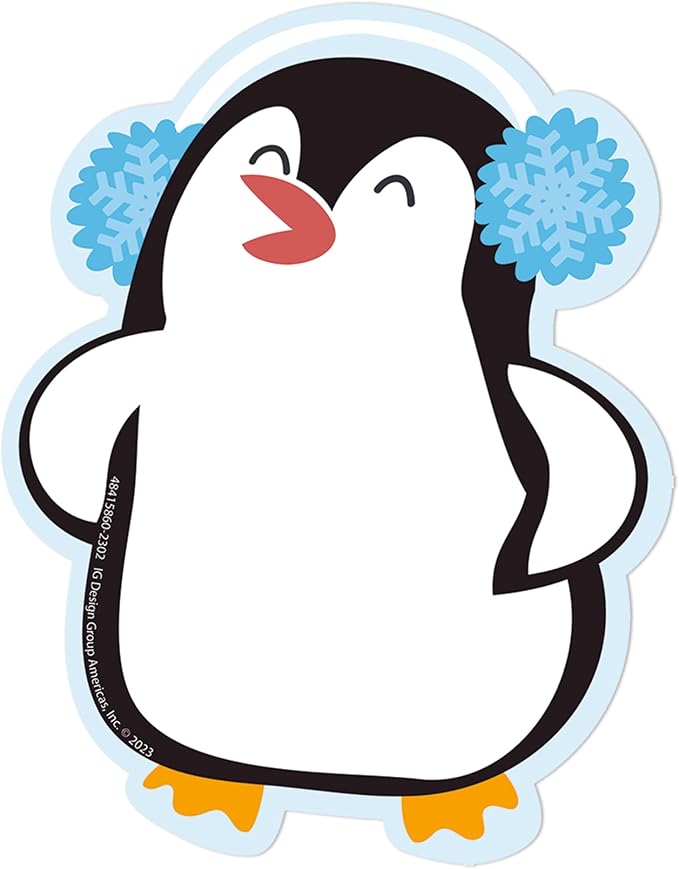 Eureka Penguins Paper Cut-Out Classroom Decorations for Teachers, 36 Pieces