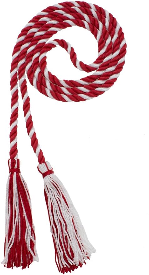 Tassel Depot Graduation Honor Cord - RED/White - Every School Color Available - Made in USAâ€¦